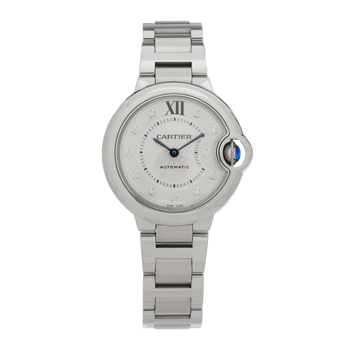 Stainless Steel Diamond 33mm Ballon Bleu De Cartier Automatic Watch