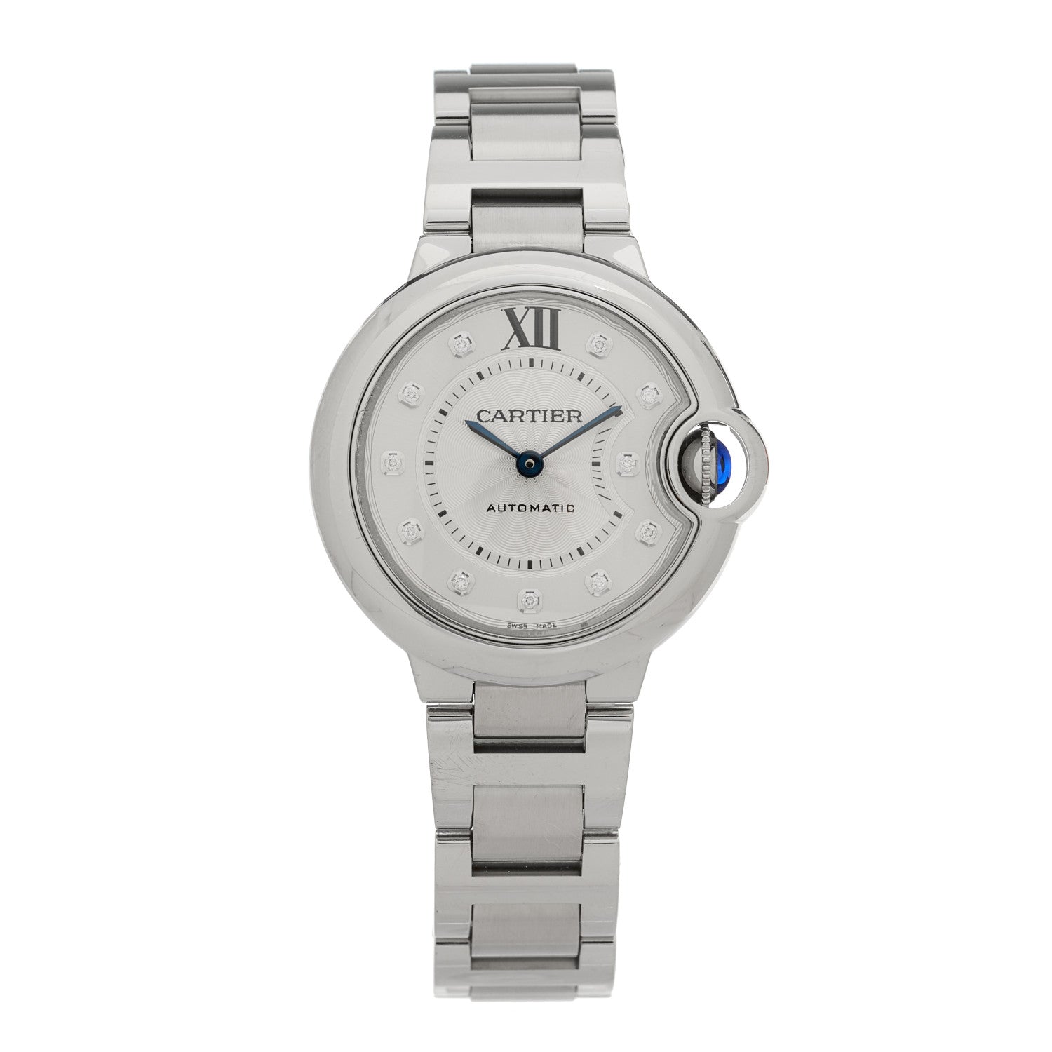 Cartier Stainless Steel Diamond 33mm Ballon Bleu De Cartier Automatic Watch 1 of 5