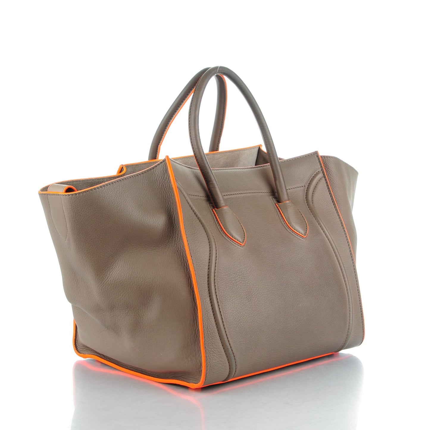 Supple Calfskin Medium Phantom Luggage Grey Orange