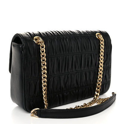 Prada Nappa Gaufre Medium Chain Flap Shoulder Bag Black 3 of 10