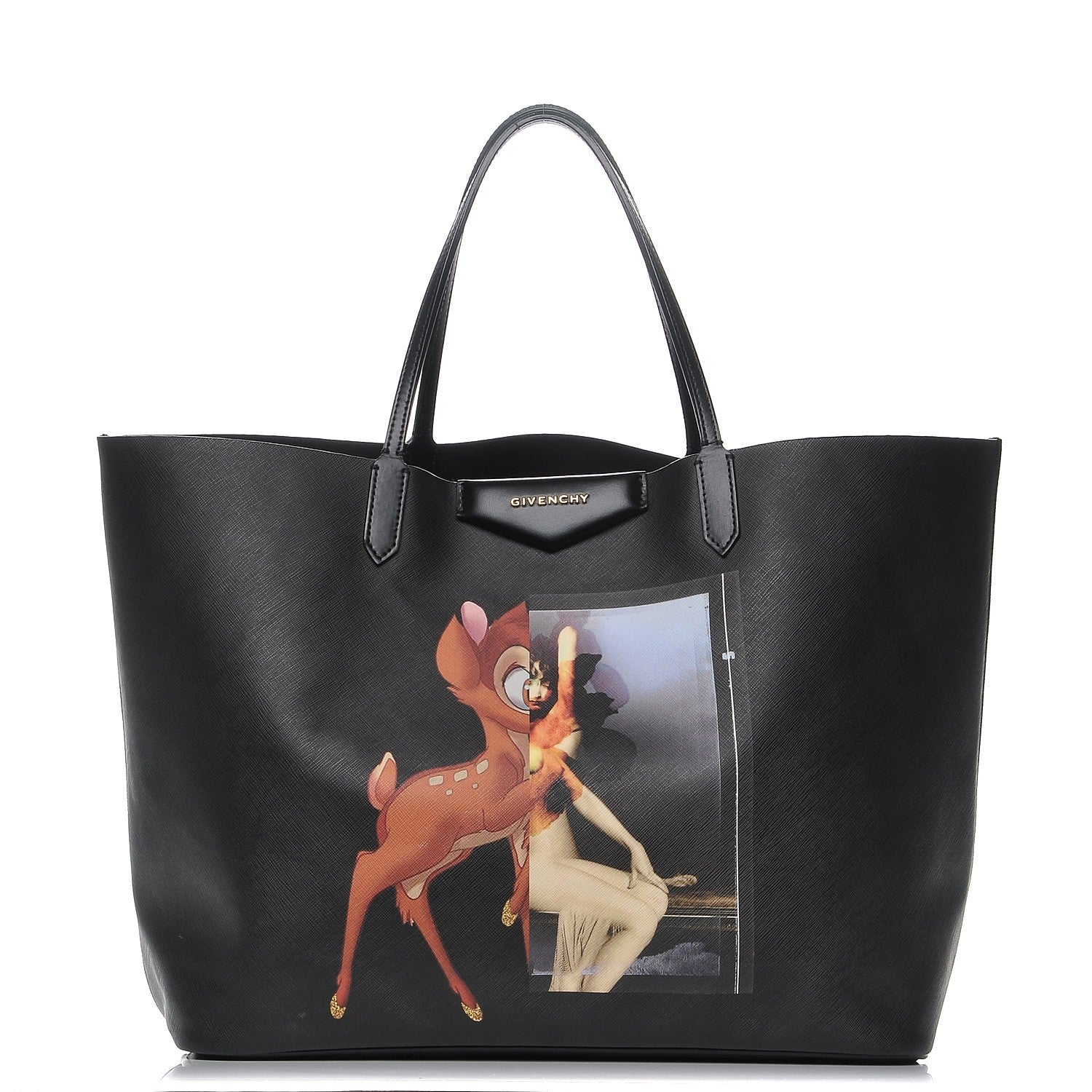Givenchy Textured Coated Canvas Bambi Print Large Antigona Tote Black 1 of 10
