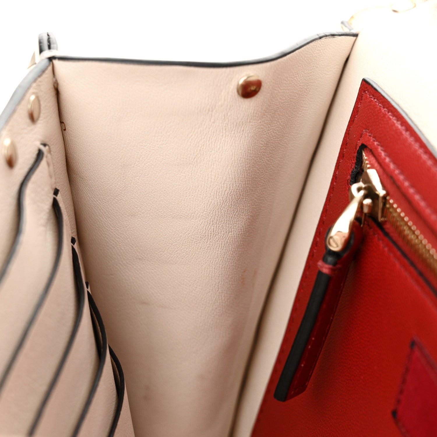 Valentino Garavani Nappa Rockstud Spike Wallet on Chain Light Ivory 11 of 16