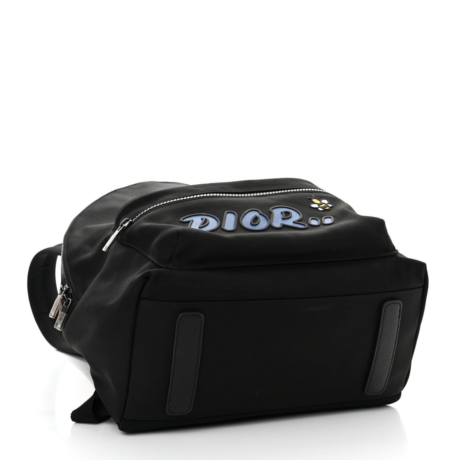 Christian Dior X KAWS Nylon Calfskin Logo Backpack Black 4 of 9