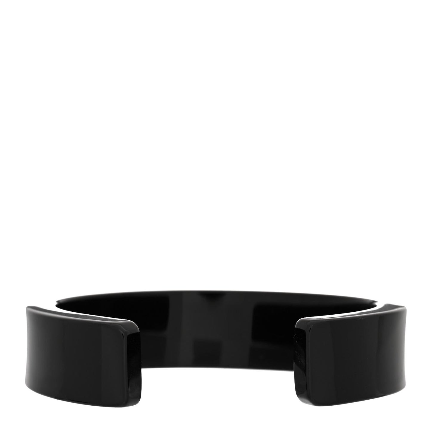 Resin Stud Logo Cuff Bracelet Black