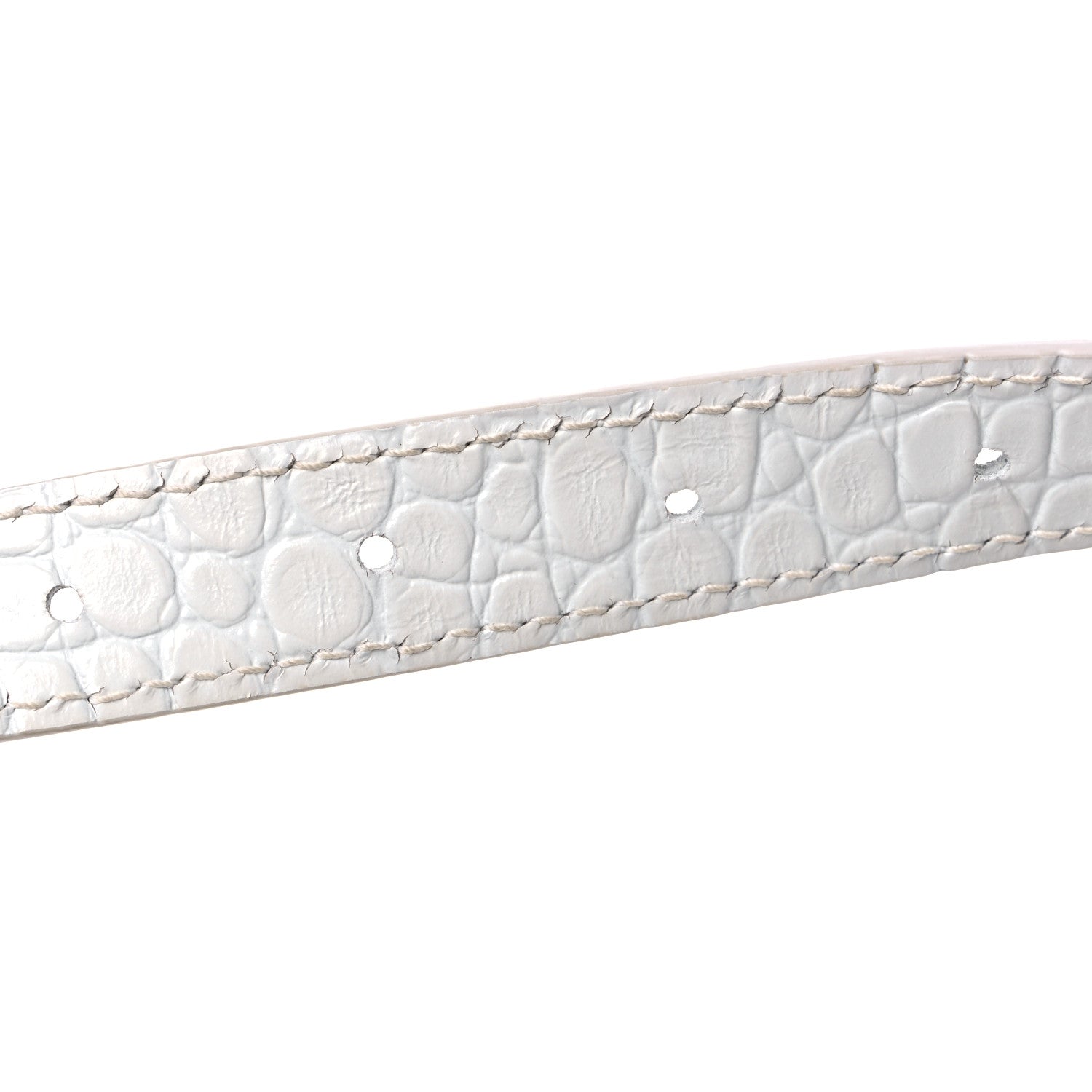 Balenciaga Shiny Calfskin Crocodile Embossed Small Hourglass Sling Shoulder Bag White 13 of 13