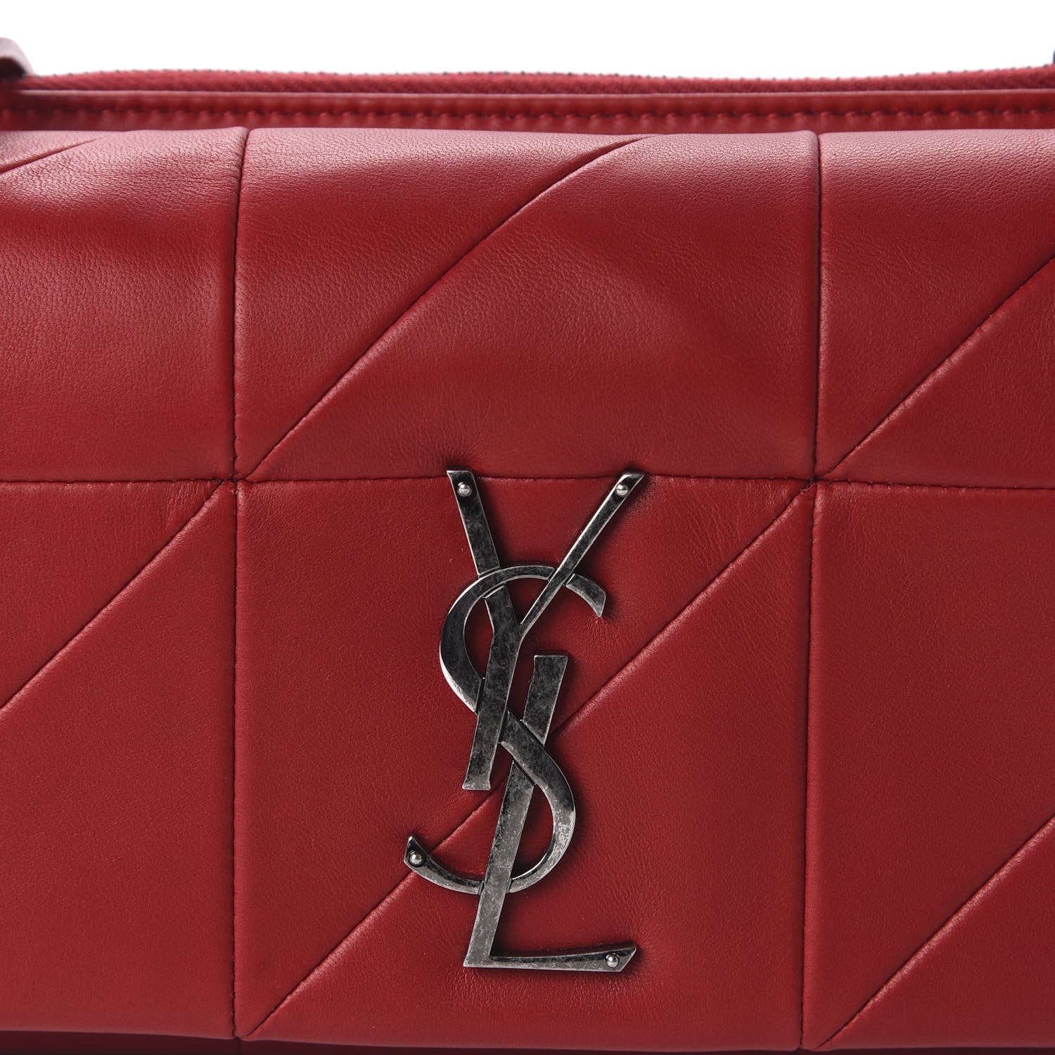 Saint Laurent Lambskin Patchwork Monogram Jamie Chain Wallet Red 9 of 9