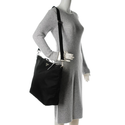 Prada Tessuto Nylon Saffiano Tote Nero Black 2 of 7