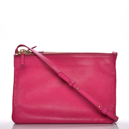 Celine Lambskin Large Trio Crossbody Bag Fuchsia 1 of 8