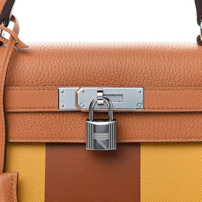 Hermes Taurillon Clemence Epsom Tadelakt Kellygraphie Lettre S Kelly Sellier 28 Toffee Ambre Fauve 15 of 23