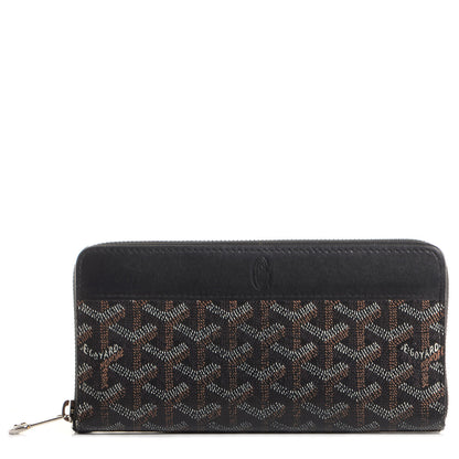 Goyard Goyardine Matignon Zip Around GM Wallet Black 1 of 6