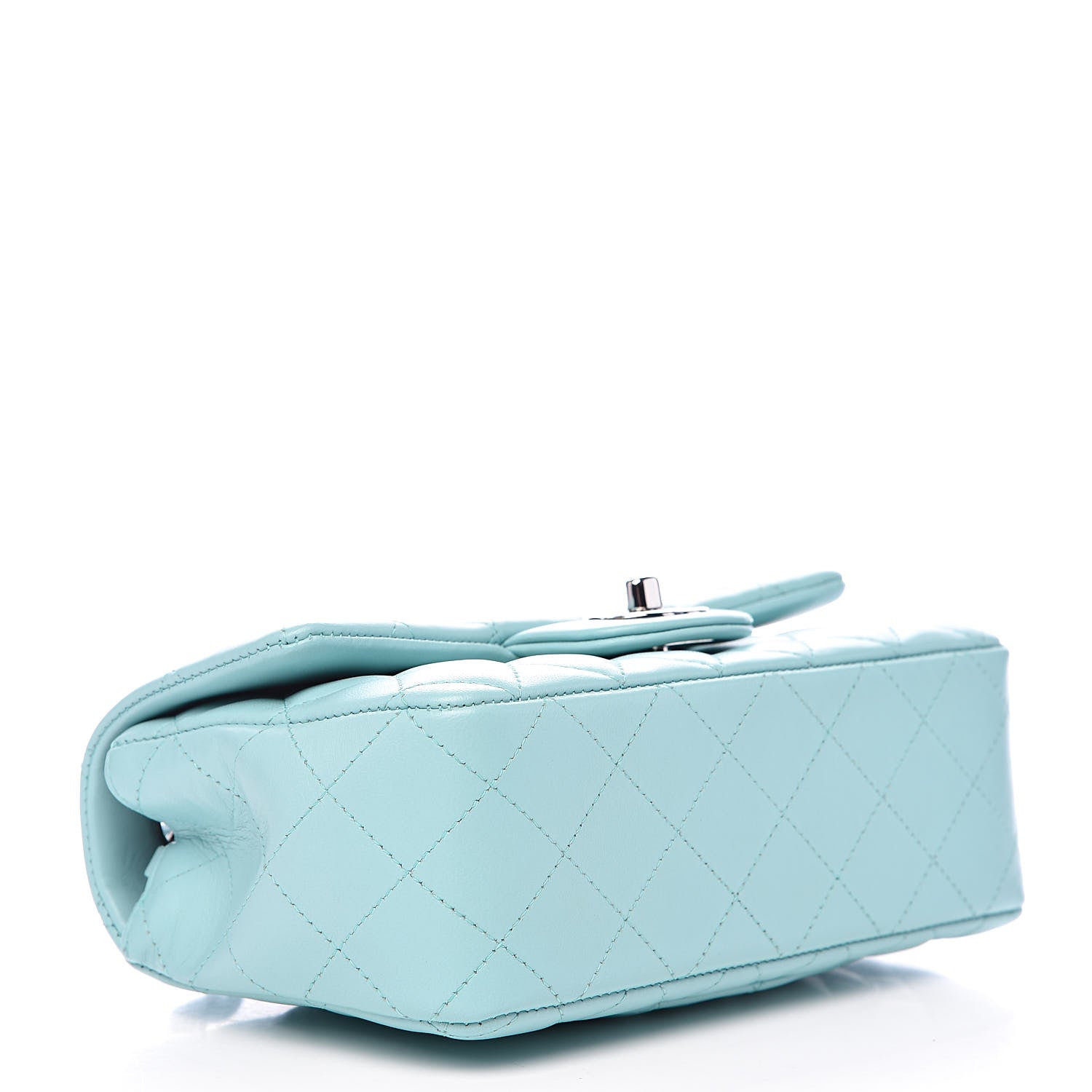 Chanel Lambskin Quilted Mini Rectangular Flap Light Blue 4 of 11