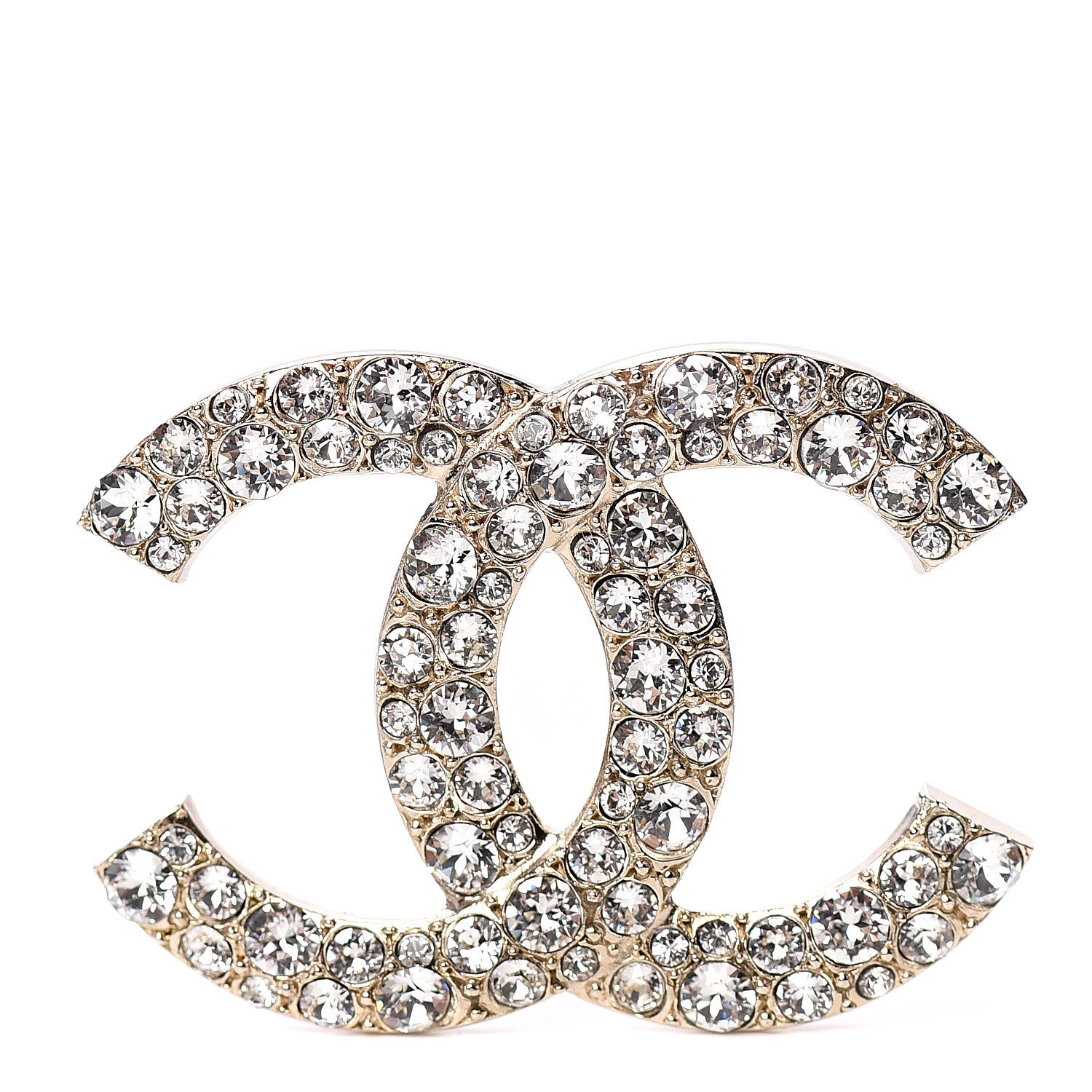 Chanel Crystal Palais Garnier CC Brooch Gold 1 of 3