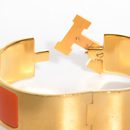 Hermes Enamel Wide Clic Clac H Bracelet PM Orange 6 of 7