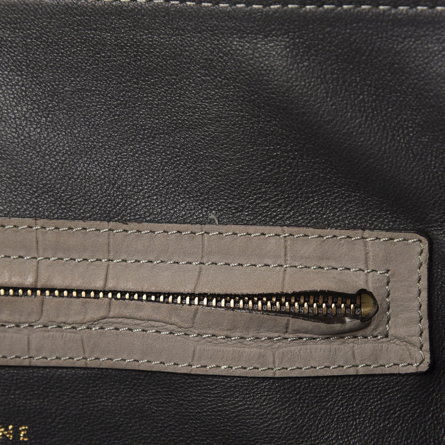 Nubuck Crocodile Embossed Large Phantom Luggage Grey