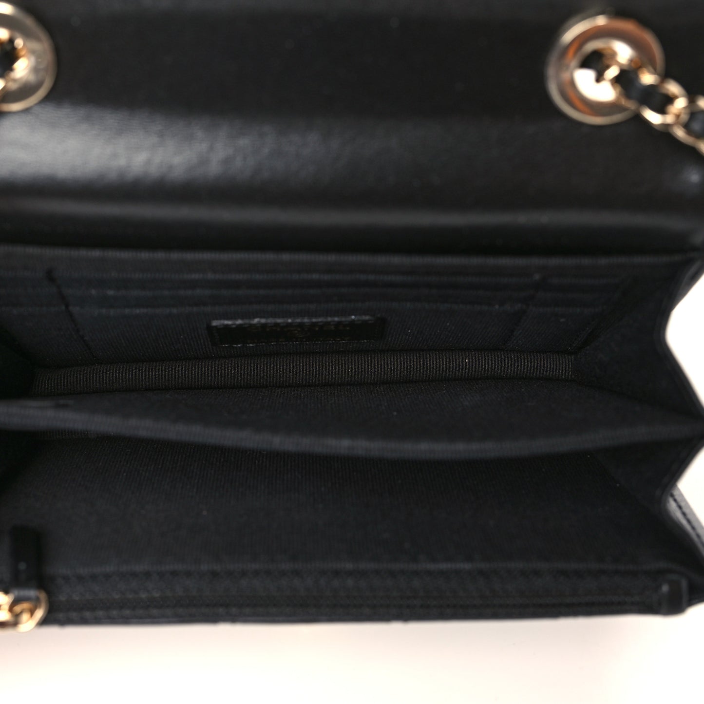 Lambskin Quilted Mini Trendy CC Wallet On Chain WOC Black