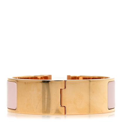 Hermes Enamel Wide Clic Clac H Bracelet GM Rose Candeur 3 of 5