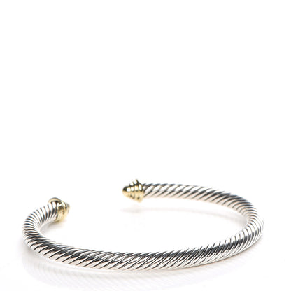 David Yurman Sterling Silver 14K Yellow Gold 5mm Cable Classics Bracelet 3 of 8