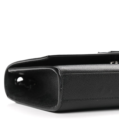 Saint Laurent Grain De Poudre Small Monogram Kate Satchel Black 12 of 13