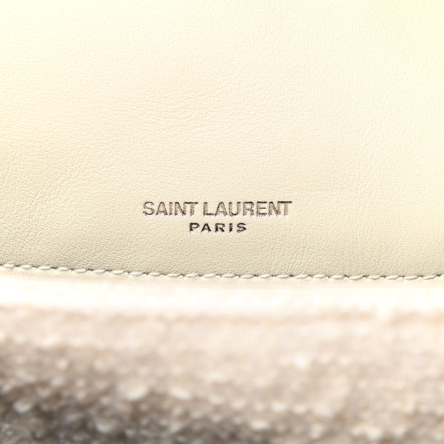Saint Laurent Tweed Calfskin Matelasse Monogram Medium Niki Chain Satchel Ivory 6 of 11