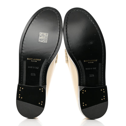 Saint Laurent Calfskin Penny Loafers 36.5 Pearl 5 of 9