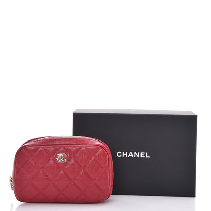 Chanel Caviar Quilted Small Curvy Pouch Cosmetic Case Pink 8 of 8