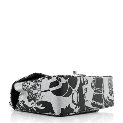Chanel Lambskin Printed Mini Rectangular Flap Black Silver 4 of 11