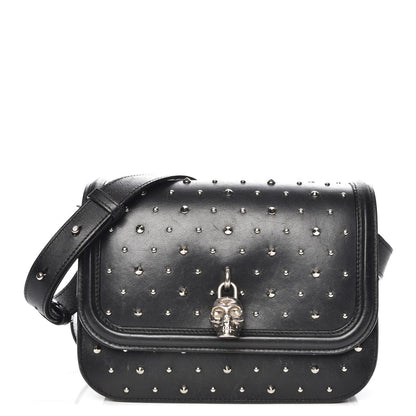 Alexander McQueen Calfskin Studded Small Padlock Crossbody Bag Black 1 of 12