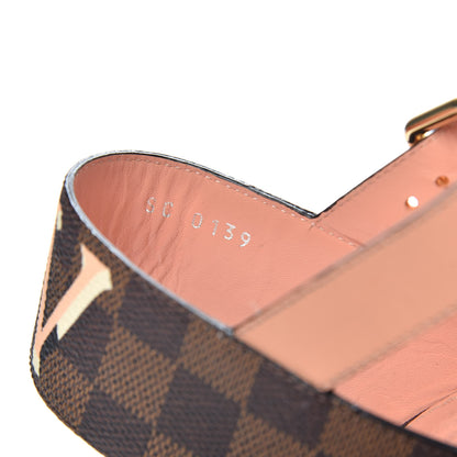 Louis Vuitton Calfskin Damier Ebene Passenger Heeled Sandals 39 8 of 9