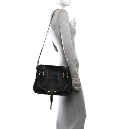 Chloe Calfskin Braided Medium Marcie Double Carry Black 2 of 16