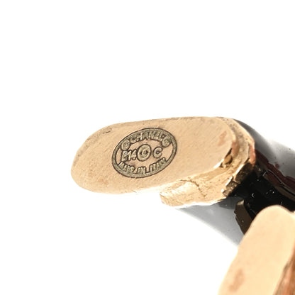 Chanel Enamel Coco Charm Brooch Black Gold 3 of 3