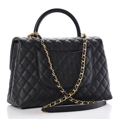 Chanel Caviar Quilted Medium Coco Handle Flap Black 3 of 8