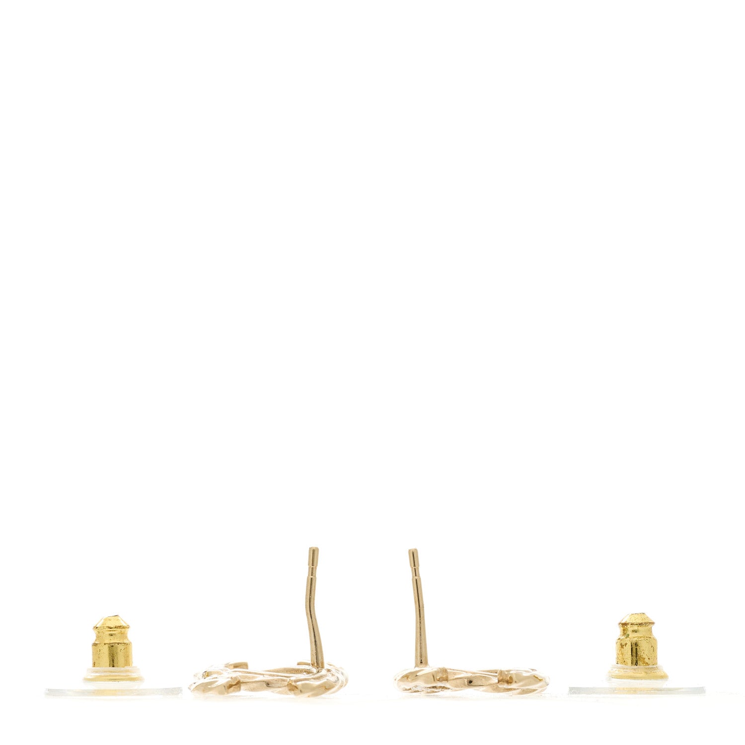 Chanel Crystal CC Earrings Gold 3 of 5