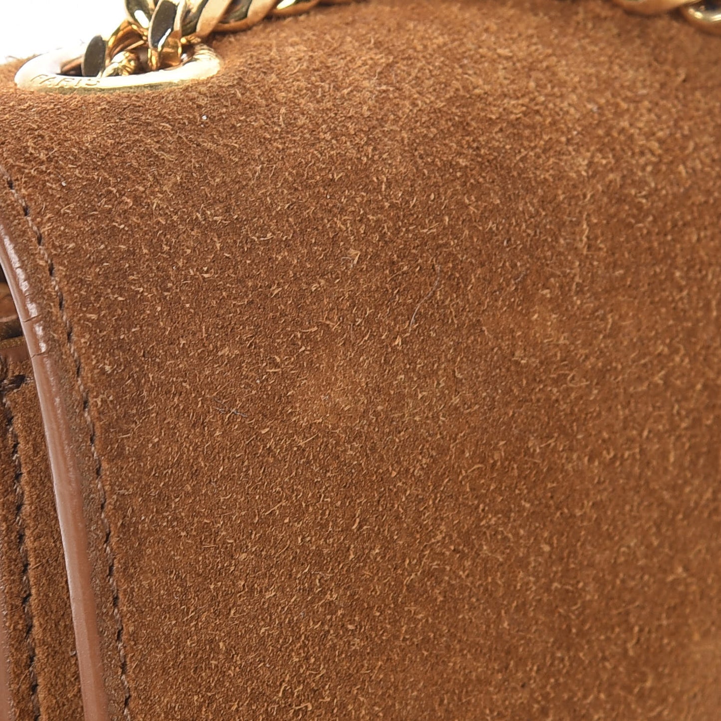 Suede Small Classic Monogram Kate Tassel Satchel Light Ochre