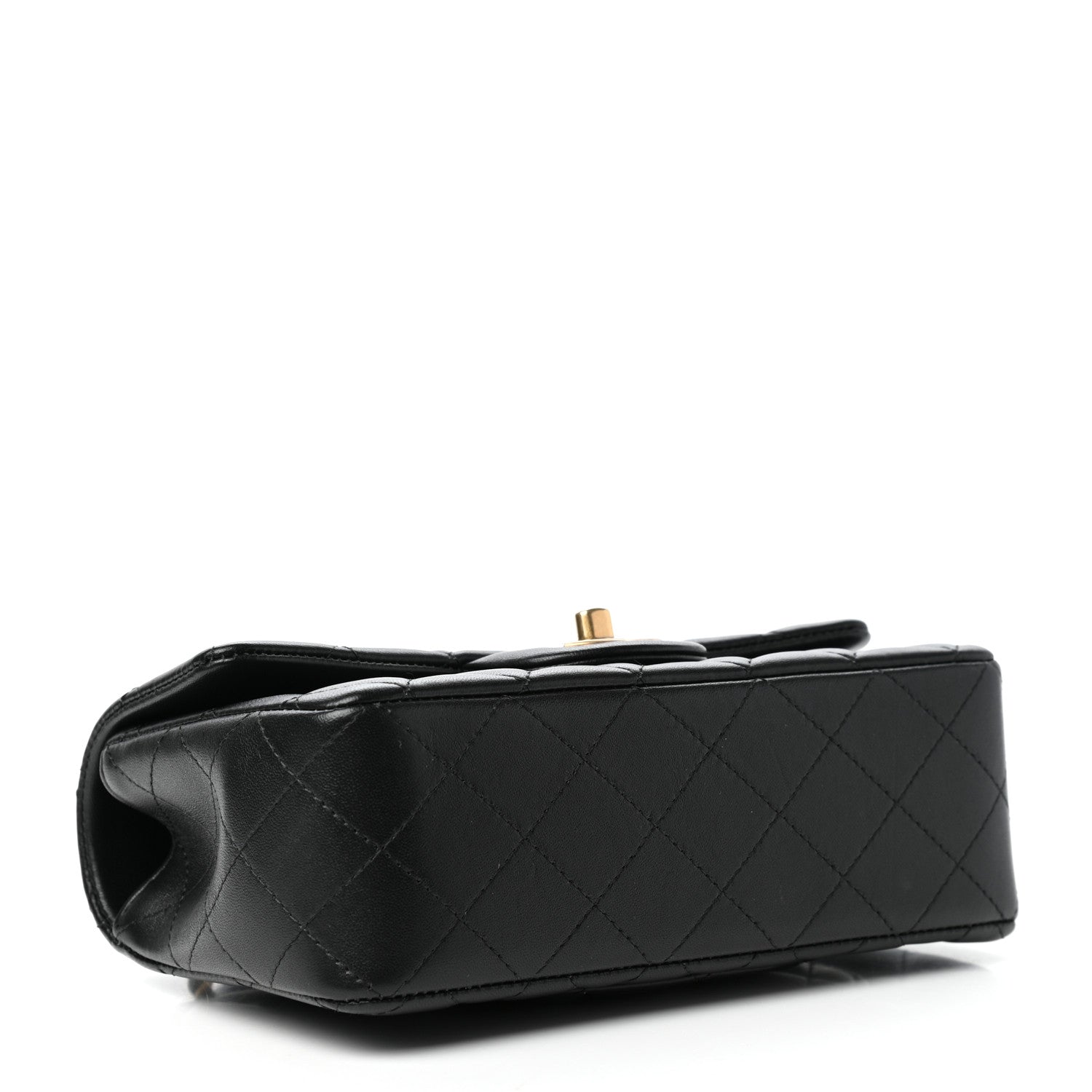 Chanel Lambskin Quilted Mini Top Handle Rectangular Flap Black 4 of 11