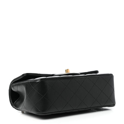 Chanel Lambskin Quilted Mini Top Handle Rectangular Flap Black 4 of 11