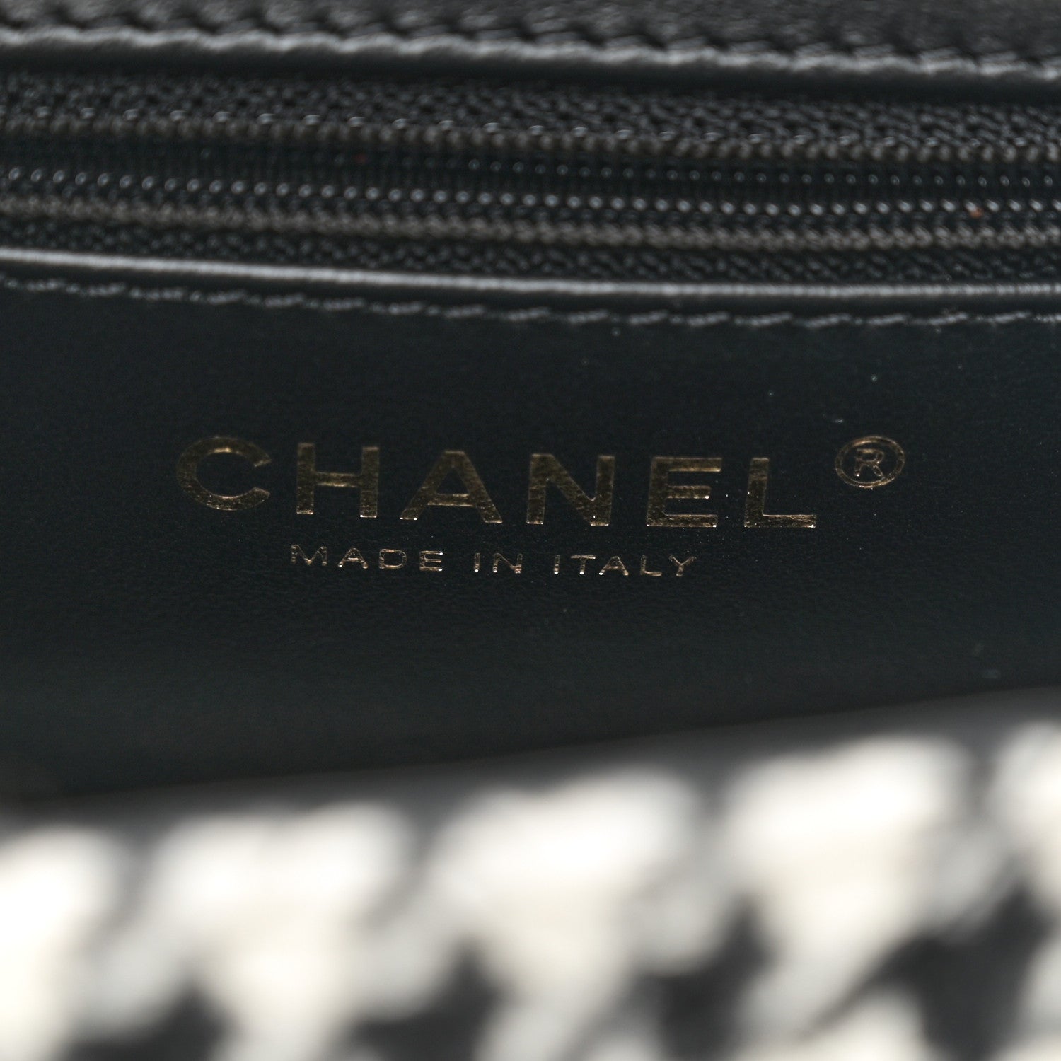 Chanel Tweed Houndstooth Quilted Nano Kelly Shopper Black White Chanel Tweed Houndstooth Quilted Nano Kelly Shopper Black White