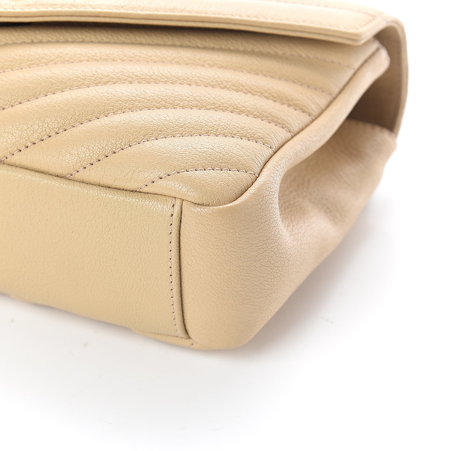 Saint Laurent Sheepskin Matelasse Monogram Medium College Bag Beige 7 of 7