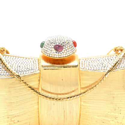 Judith Leiber Crystal Bow Minaudiere Clutch Gold 9 of 13