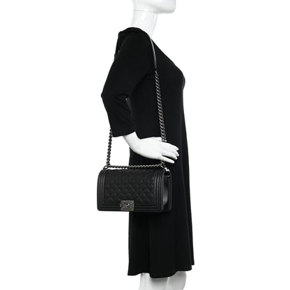 Chanel Caviar Quilted Medium Boy Flap Black 2 of 10