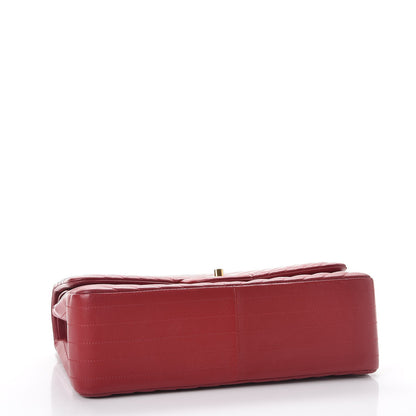 Chanel Lambskin Chevron Quilted Jumbo Double Flap Dark Red 4 of 8