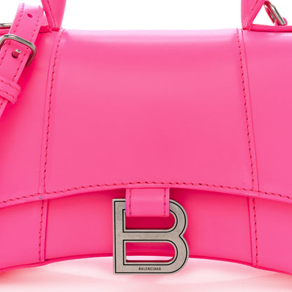Balenciaga Shiny Box Calfskin Hourglass Top Handle Bag XS Fluo Pink 10 of 16