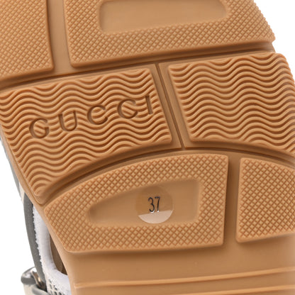 Gucci Mesh Fabric Tinsel Sport Sandals 37 White Silver 6 of 11