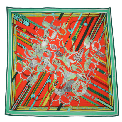 Hermes Cashmere Silk Concours D Etriers Shawl GM 140 Emeralde 2 of 6
