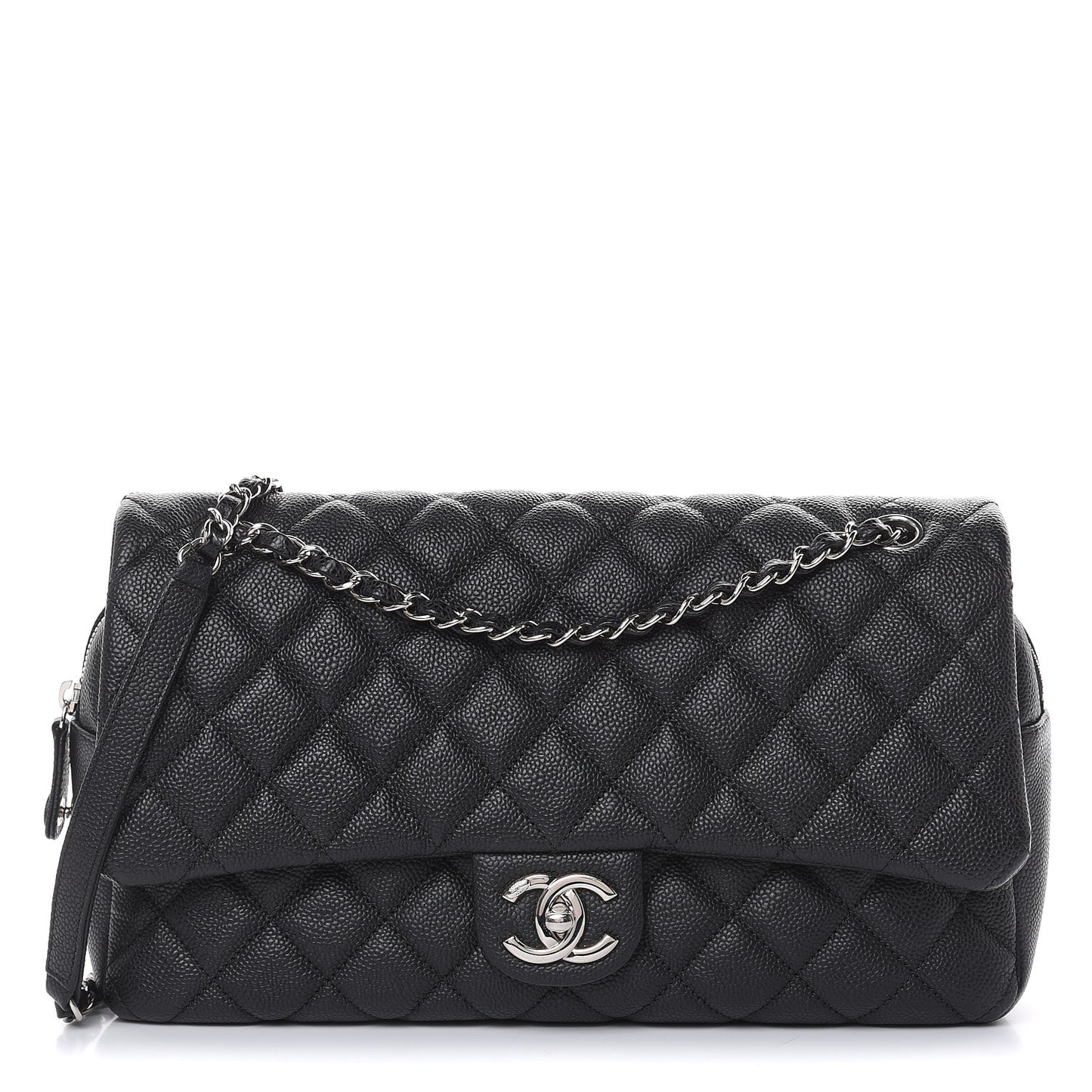 Caviar Quilted Jumbo Easy Flap Black