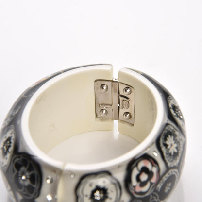 Chanel Enamel Crystal CC Bangle Black White 6 of 7