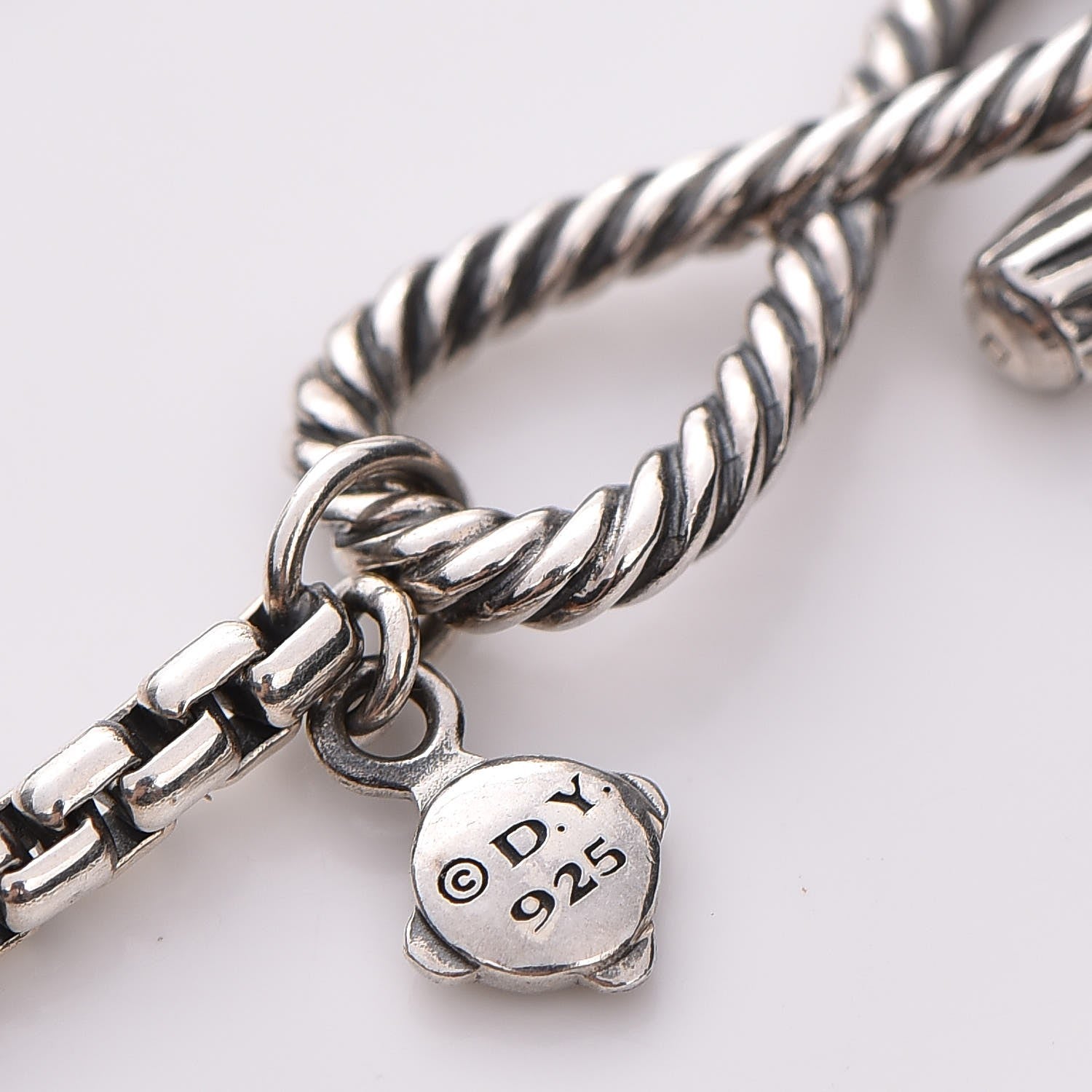 David Yurman Sterling Silver Black Onyx Infinity Necklace 6 of 6