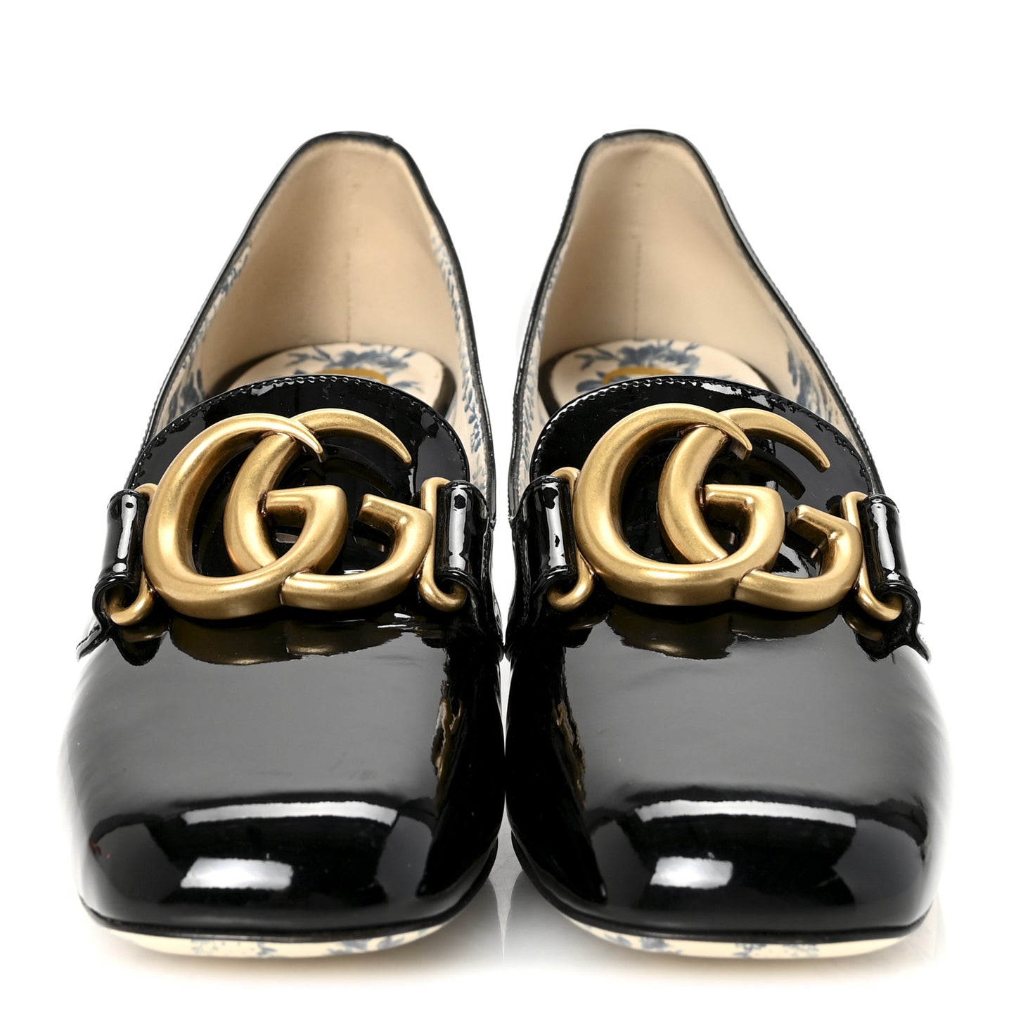 Vernice GG Victoire 55mm Loafer Pumps 38 Black