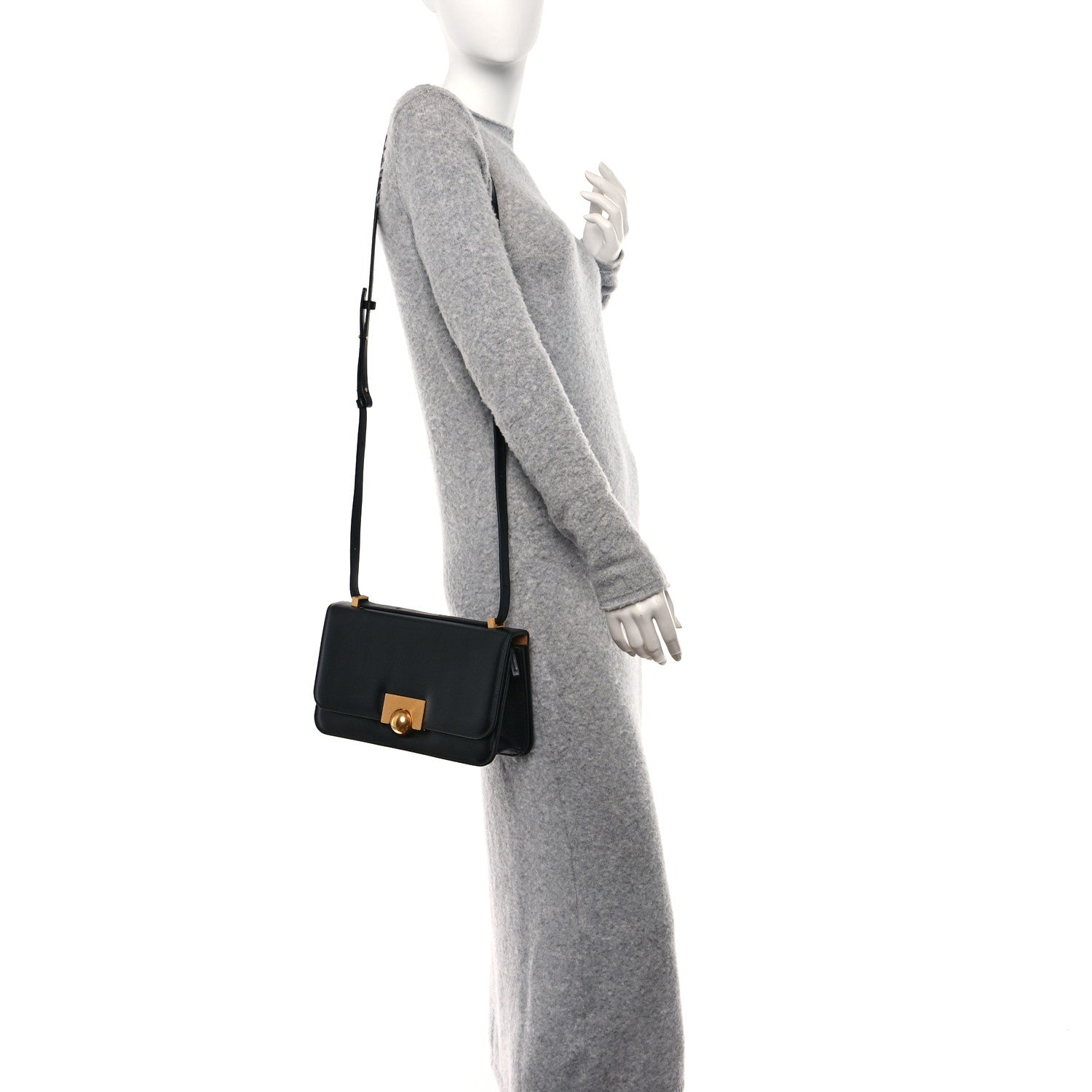 Bottega Veneta Calfskin Stamped Classic BV Bag Black 2 of 9