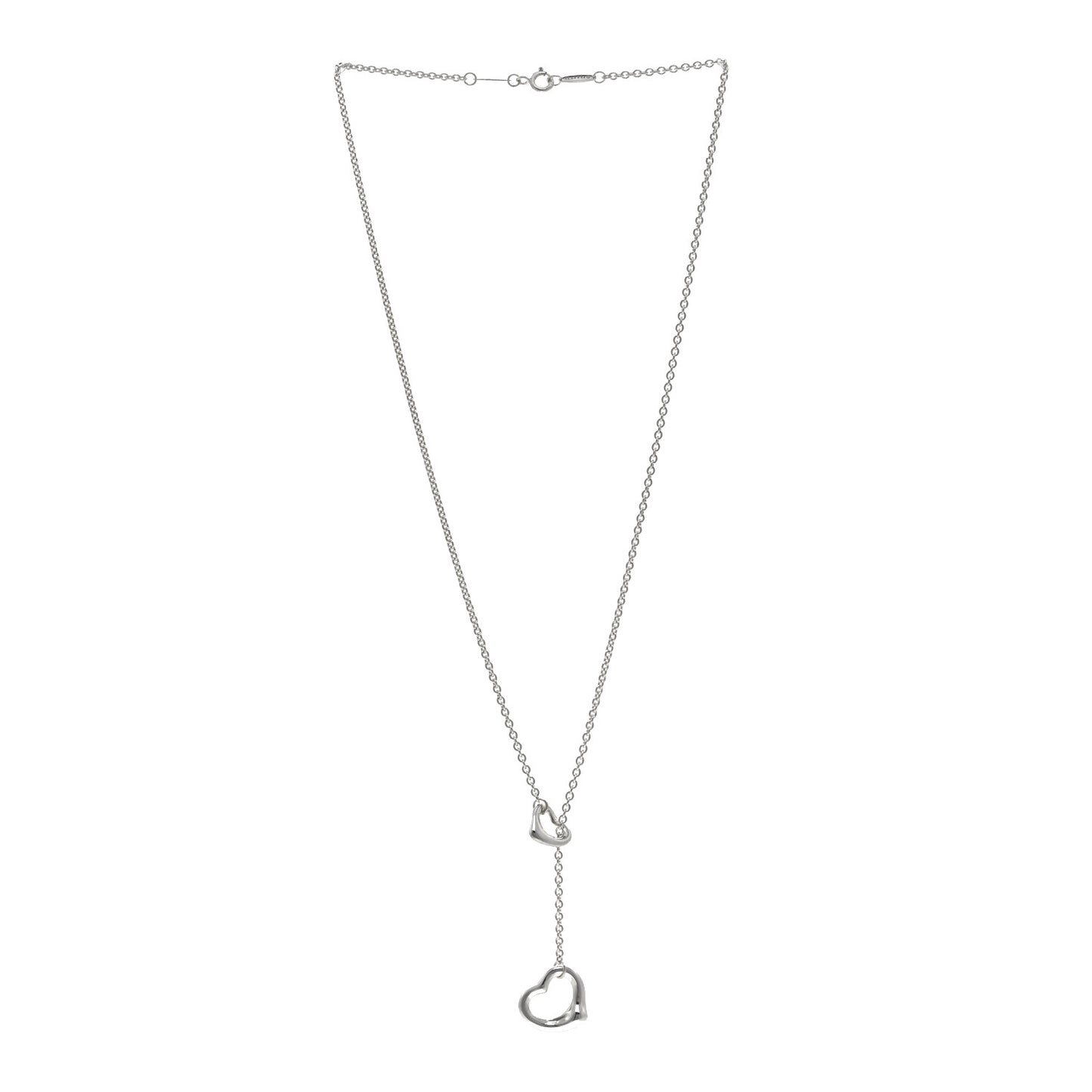 Sterling Silver Elsa Peretti Open Heart Lariat Necklace
