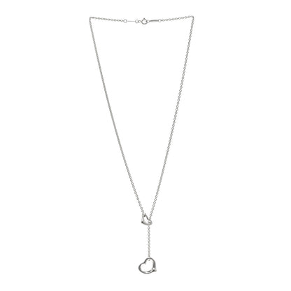 Tiffany Sterling Silver Elsa Peretti Open Heart Lariat Necklace 3 of 4